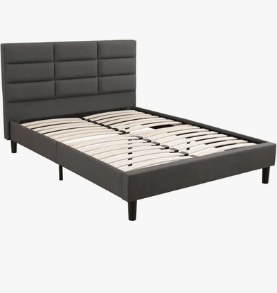 Queen Upholstered Bed Frame – Fabric Headboard (No Mattress), View more