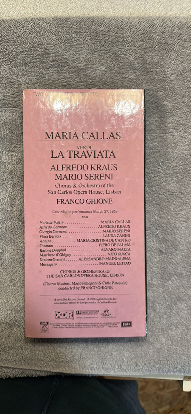  Cassette Set Maria Callas Versi La Traviata With Booklet In A B in CDs, DVDs & Blu-ray in Ottawa - Image 2