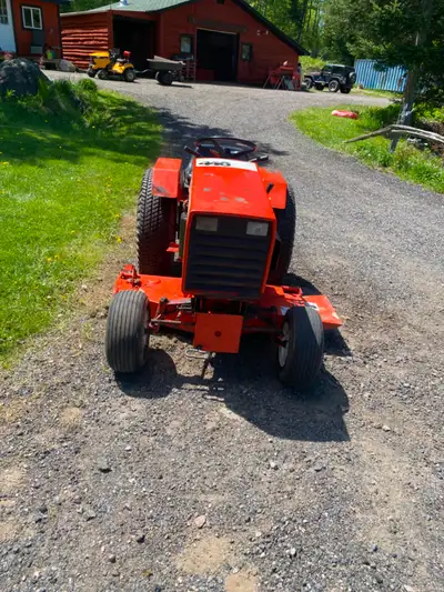 Case 446 garden tractor with mower deck, snowblower and tire chains. All fluids just changed. New ai...