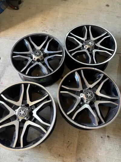 Will fit 275 wide 20 inch tires. Came off my 2016 Ram 1500. 1 rim has damaged bolt holes, 3 rims in...