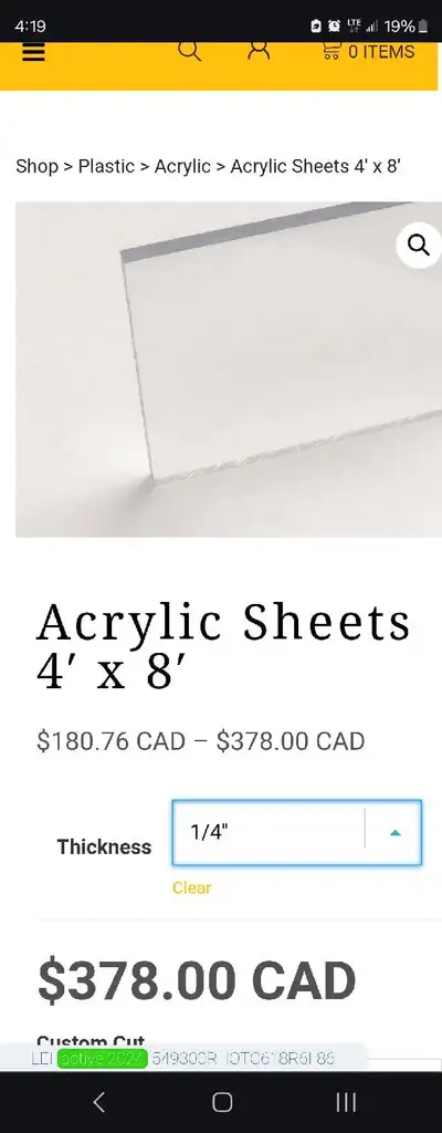 $300 a sheet, I have 12 sheets available, brand new with protection plastic on both sides Price is f...