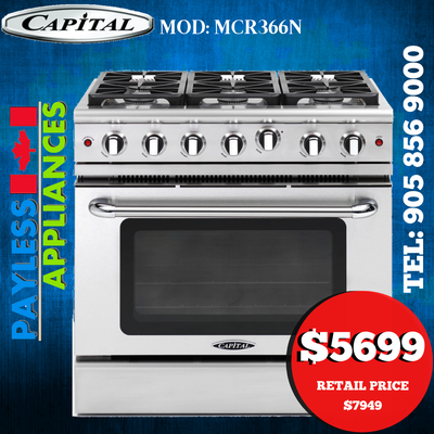 Capital Gas Range 36" Precision Series MCR366N Pro-Style With 6, View more