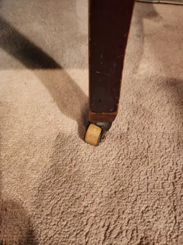 Antique Canadian Parlor Chair on Wood Castors Flower Pattern 21i in Chairs & Recliners in Edmonton - Image 5