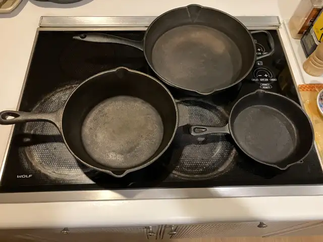 3 Sizes Cast Iron Skillets (check listing for prices)