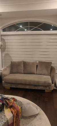 Grey modern curved sofa 