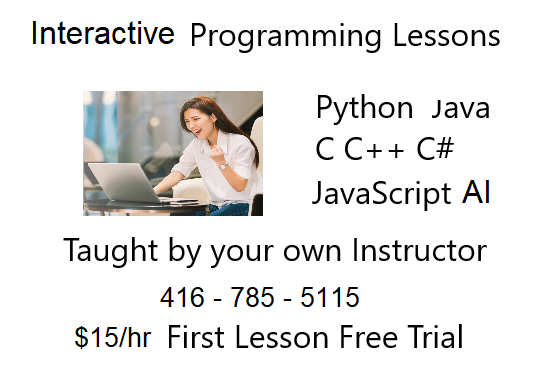 Learn Java  Python JavaScript interactively with own Tutor $15hr64840202469634121