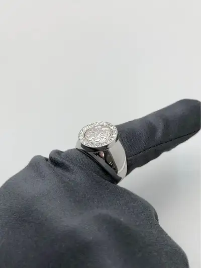 NEUVE Bague homme en or blanc 10k & Zircons 8.37 grammes, View more