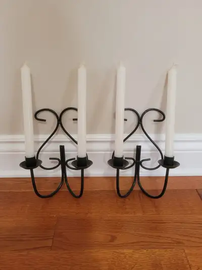 Black metal wall candle sconces, View more