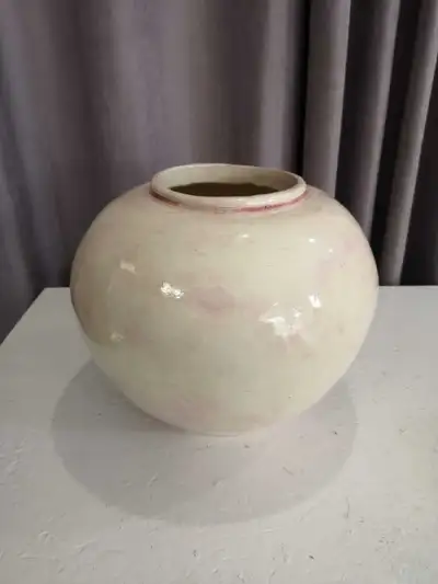 Beautiful large off white vase, View more