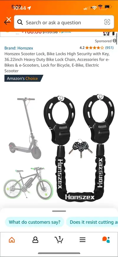 Honszex Scooter Lock, View more