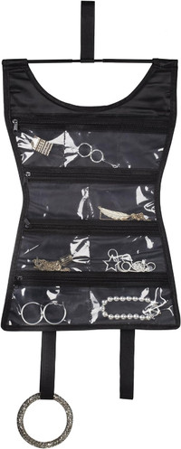 Umbra x 6 Black Dress Jewelry Keeper-7 Pocket-16"x10 1/2"-NEW