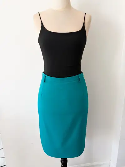 Vintage AGMIR Teal Blue Pencil Skirt – Made in Europe (Size S), View more