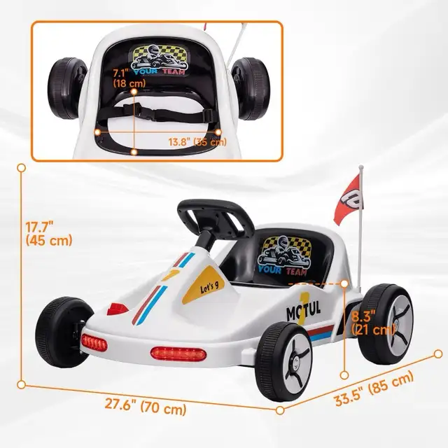 Dual motors Electric Go Kart  Aged 3-5 Kids Music, Light, Horn in Toys & Games in Markham / York Region - Image 3