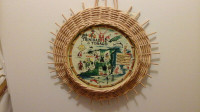 TRINIDAD SOUVENIR  WALL PLAQUE  WITH BASKET WEAVE EDGE