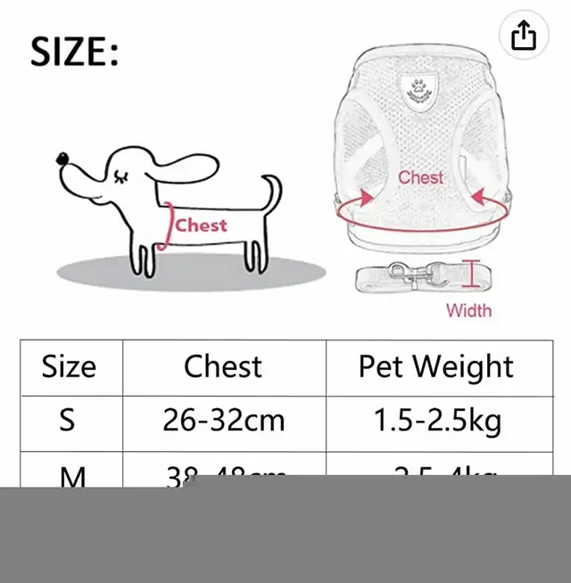 Pink Breathable Small Pet Harness (Read Description) in Accessories in St. Catharines - Image 5