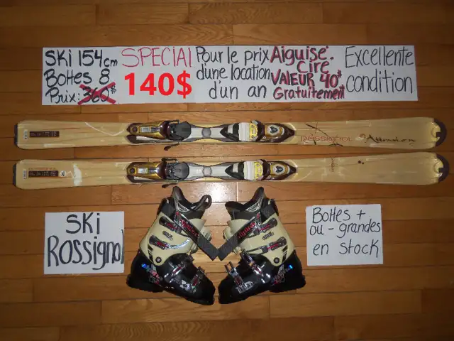 Équipements de ski alpin twin tip et titanium 146 150 154 cm in Ski in Granby - Image 2