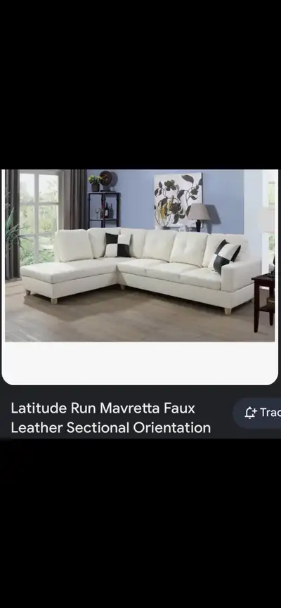 Modern White Faux Leather Sectional, View more