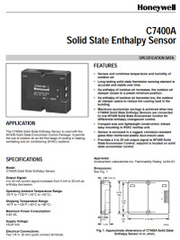 Honeywell  C7400A1004 Economizer Solid State Enthalpy Sensor
