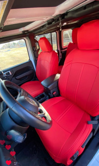 Jeep Wrangler JL Red Leather Seat Covers