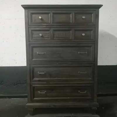 Magnussen Calistoga weathered charcoal coloured, rustic dresser made in Vietnam in 2016 by Van Thinh...