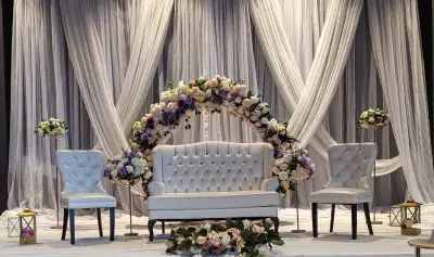 White loveseat perfect for events and or your home accents