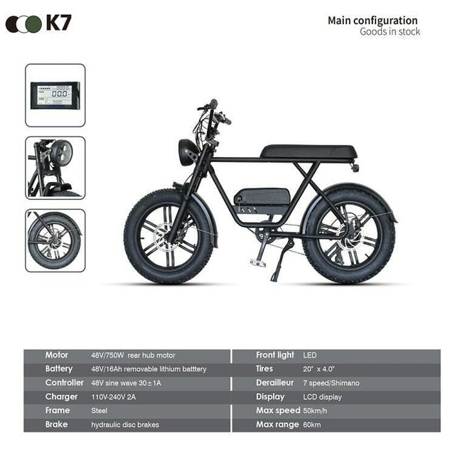 Beach Cruiser LED Display Electric Fat Bike dans Vélos électriques  à Ville de Toronto - Image 2