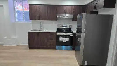 Brand New spacious Basement Apartment with 2 Bedrooms, 1 full bathroom & 1 Outside Parking available...