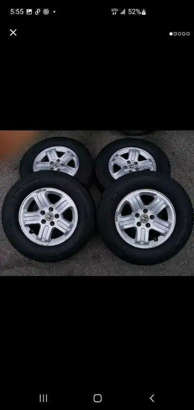 FOUR (4) MICHELIN DEFENDER LTX M/S 235/70R16 TIRES HONDA PILOT 16" 5x 114.3 ALLOY RIMS