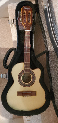 Brazilian Cavaco Rozini Acoustic Studio and hard-shell case.