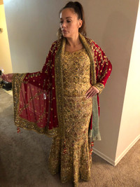 Wedding dress for East Indian ceremony, custom made 