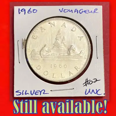 Fabulous 1960 Canada Uncirculated Silver $1 Dollar Coin!, View more