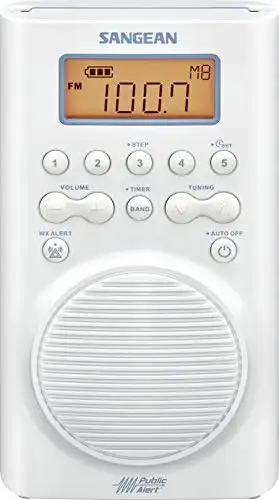Sangean H205 AM/FM Weather Alert Waterproof Shower Radio, View more