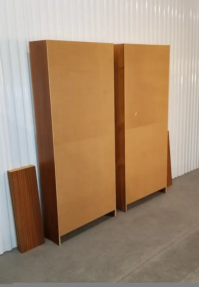 Pair mcm bookcases teak true & faux 73in H, 6 shelves 4 moveable in Bookcases & Shelving Units in Ottawa - Image 8