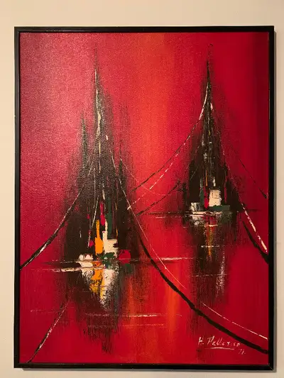 H. Pelletier painting .. 1971 I am the original owner .... Wood frame .. Clean .. Smoke Free ... app...