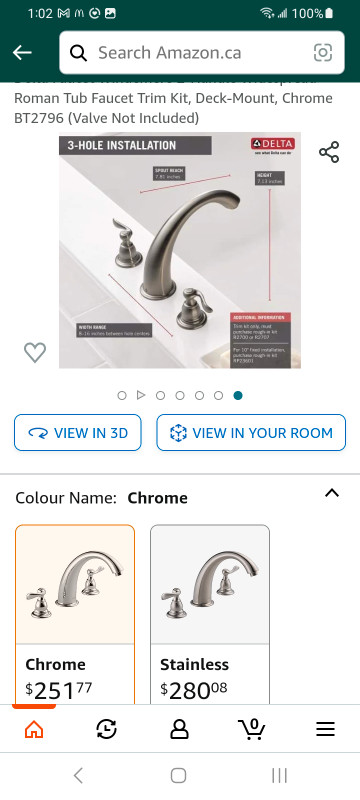Delta Faucet Windermere 2 handle Roman Tub Faucet.  New in box in Plumbing, Sinks, Toilets & Showers in City of Halifax - Image 2
