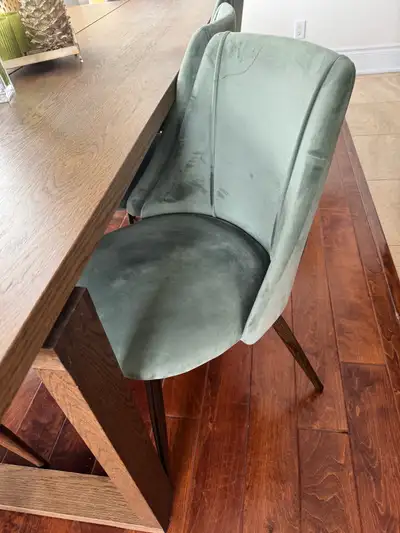 GREEN VELVET DINNING ROOM CHAIRS, View more