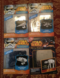 BRAND NEW: Star Wars “Metal Earth” metal model kits for sale.