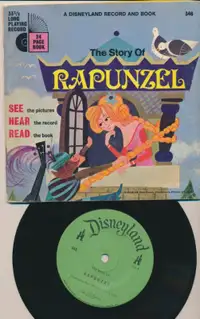 ORIGINAL VINTAGE DISNEYLAND RECORD & BOOK THE STORY OF RAPUNZEL