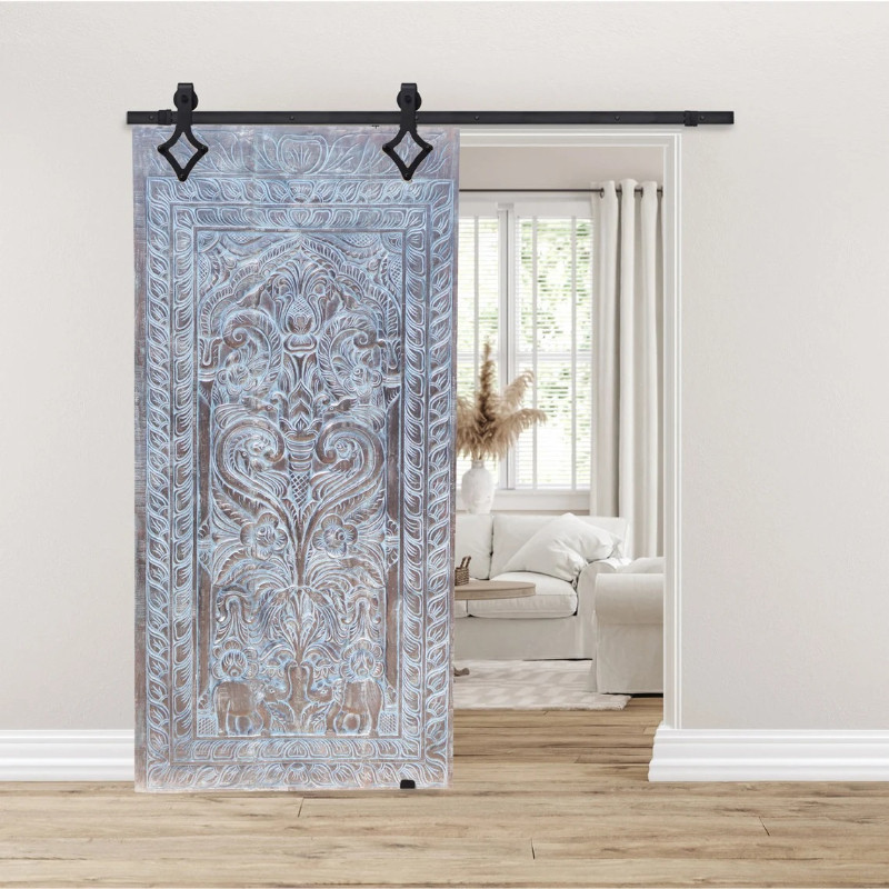 Vintage Kalpavriksha Indian Barn Door Wall Sculpture Sliding Doo | Arts ...