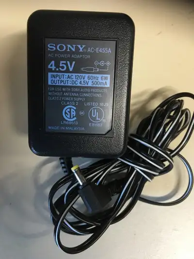 Sony AC-E455A 4.5V 5MA AC Adapter, for CD Walkman Discman $20 Pickup ONLY