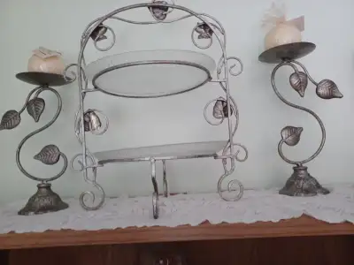 Dessert stand with candles, View more