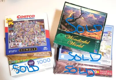 New and Sealed - 1000 Piece Jigsaw Puzzles - $5.00 Each, View more