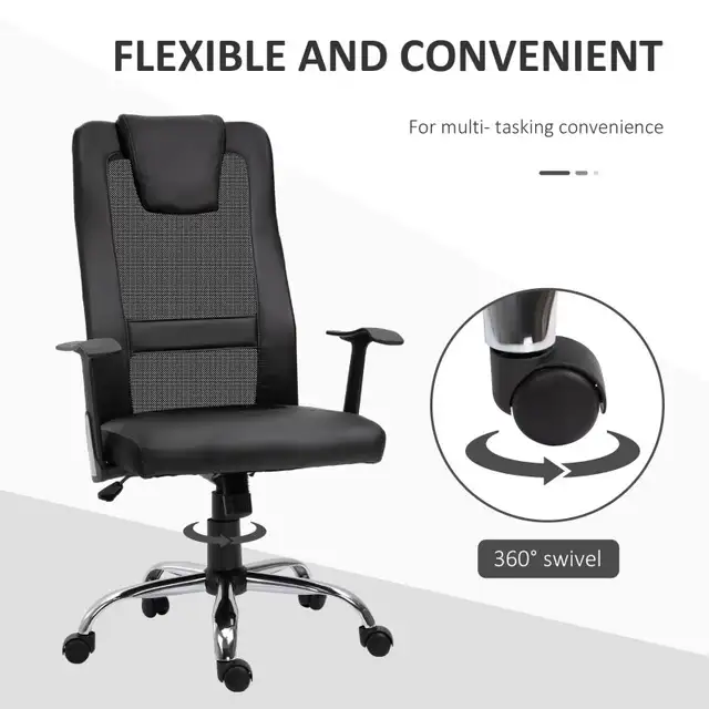 Ergonomic mesh high back Office Chair with Thick Padded Headrest in Chairs & Recliners in Markham / York Region - Image 6