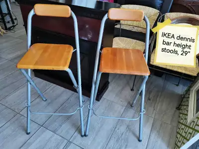 IKEA Dennis Bar Stools 2/set, metal and wood, View more