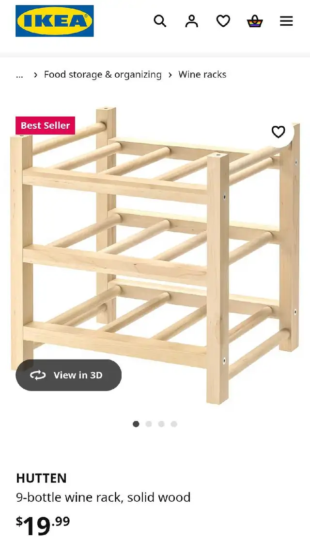 Brand New IKEA HUTTEN Wine Rack in Bookcases & Shelving Units in Oshawa / Durham Region - Image 2