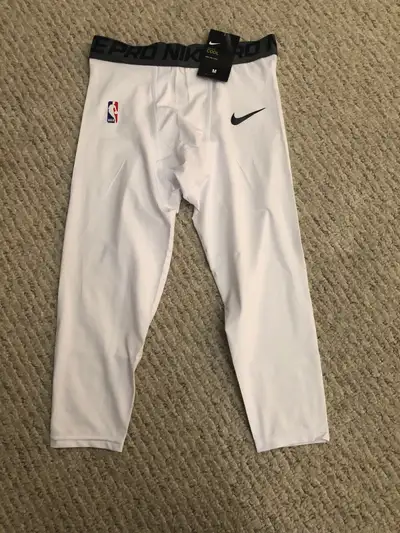 New with tag men’s medium Nike Pro Cool Combat white NBA basketball compression pants. Seller can me...
