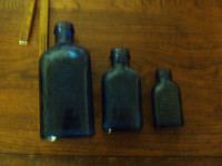 3 PHILLIPS MILK OF MAGNESIA COBALT BLUE BOTTLES
