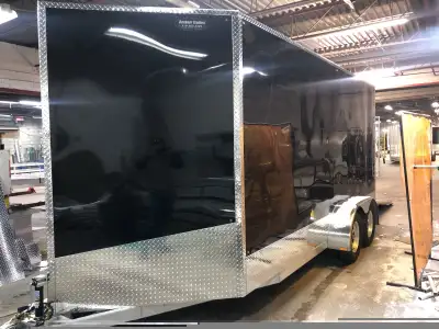 2020 Beckner all aluminum enclosed trailer. Very little usage. Ramp door and side man door. Plywood...