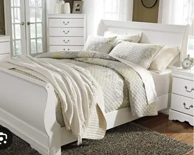 White queen size bed bought from ashely used for 3 months, View more