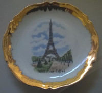 Vintage Limoges Paris Tour Eiffel Porcelain 4" Souvenir Plate
